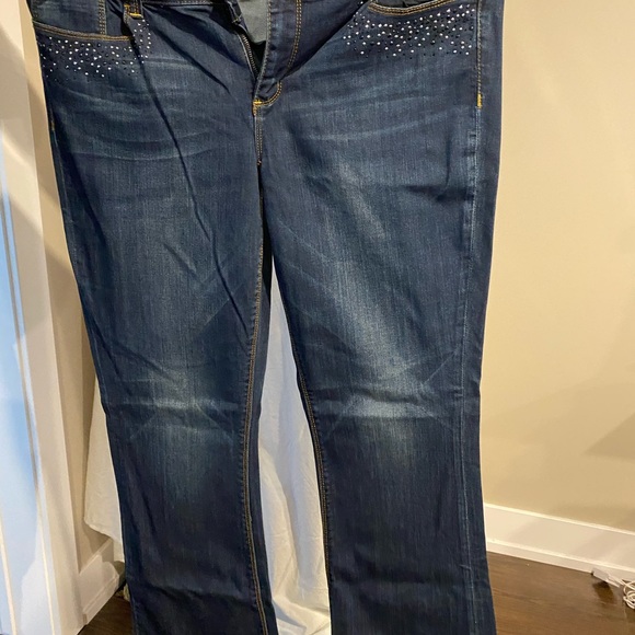 Ladies size 14 Seven Dark blue “slim boot” cut jeans, like new condition - Picture 4 of 4